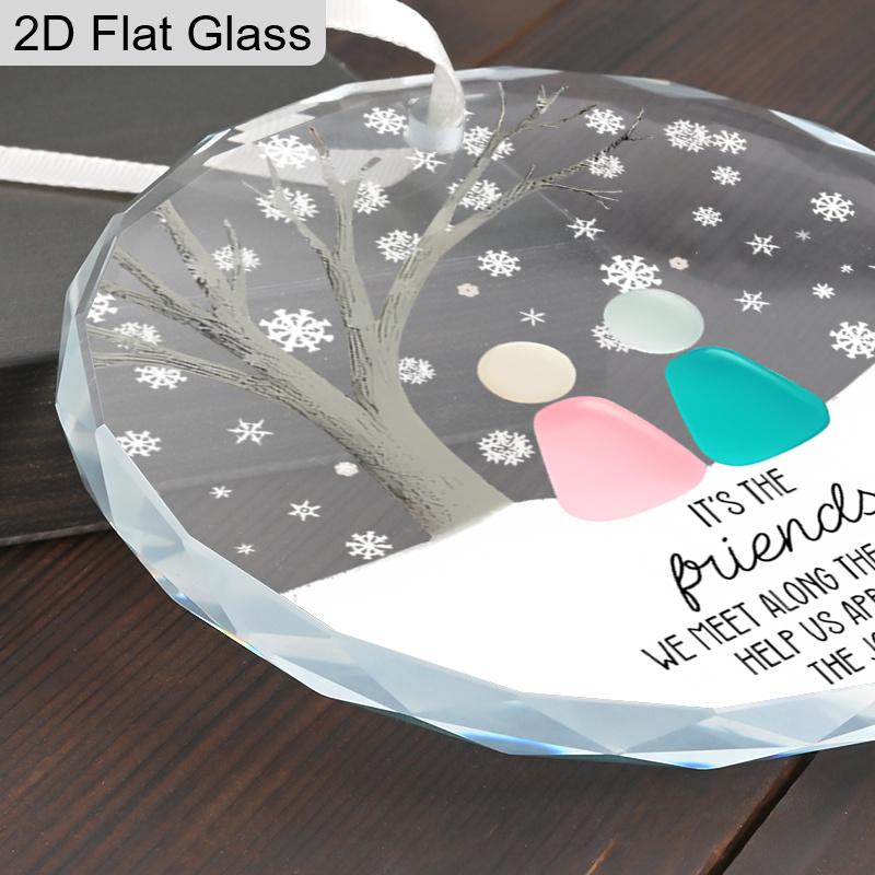 Стеклянное подвесное украшение «Друзья» с узором каменного голема - Прозрачные елочные верхушки с цитатами о дружбе - Идеальный рождественский подарок для друга