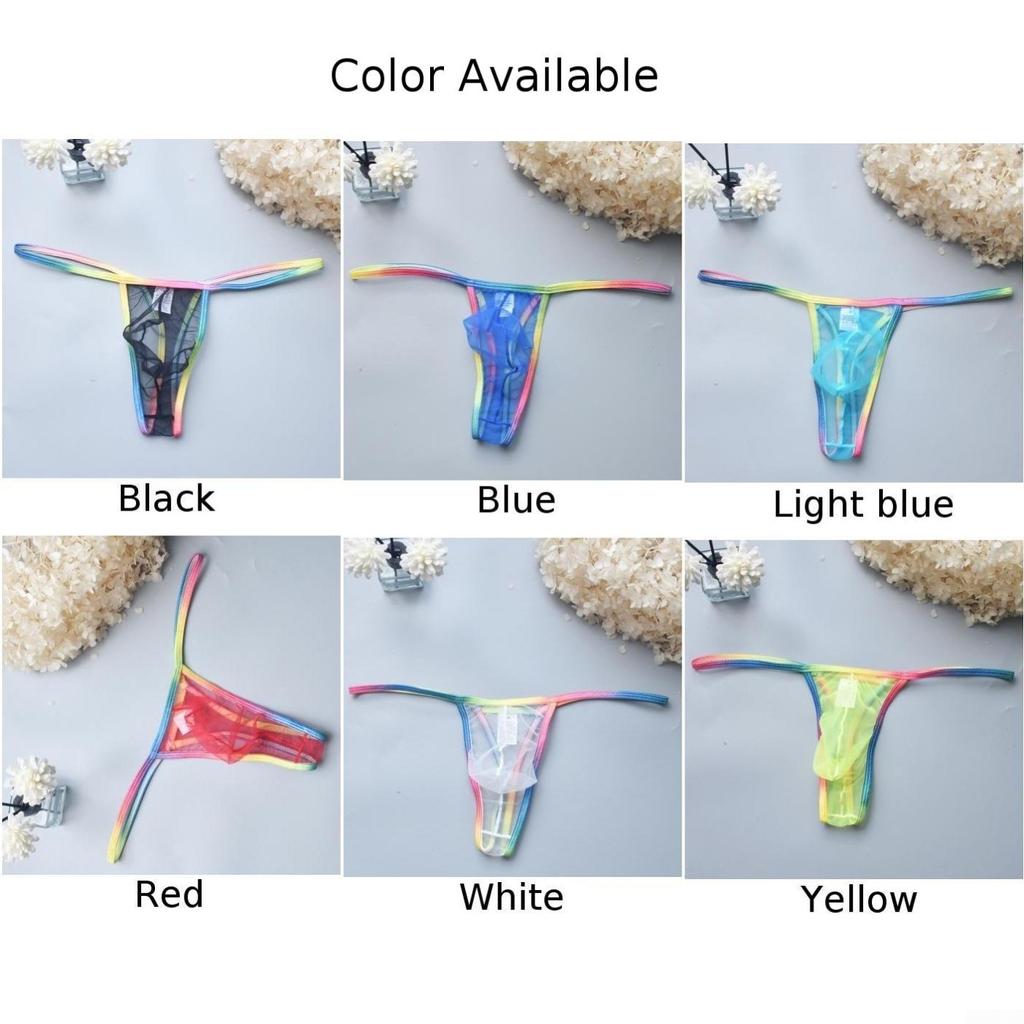 Mens Low Waist Briefs Mesh Thong Underpants Briefs