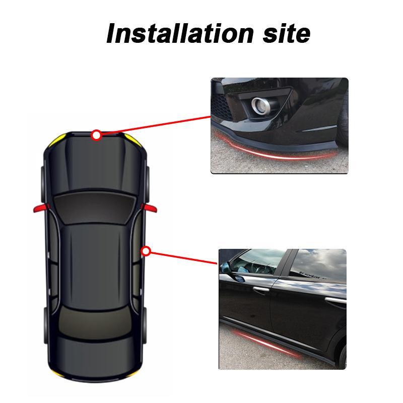 Универсальная резиновая накладка на передний бампер автомобиля 2,5 м/98,43 дюйма, черная защитная накладка на бампер, боковая юбка автомобиля, прямой пошив