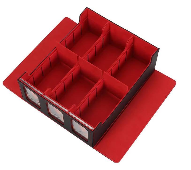 Patented Design BNT Three-Row Windowed Pu Leather Eco-Friendly Game Card Storage Box Single Sleeve 1360+ for Board Game