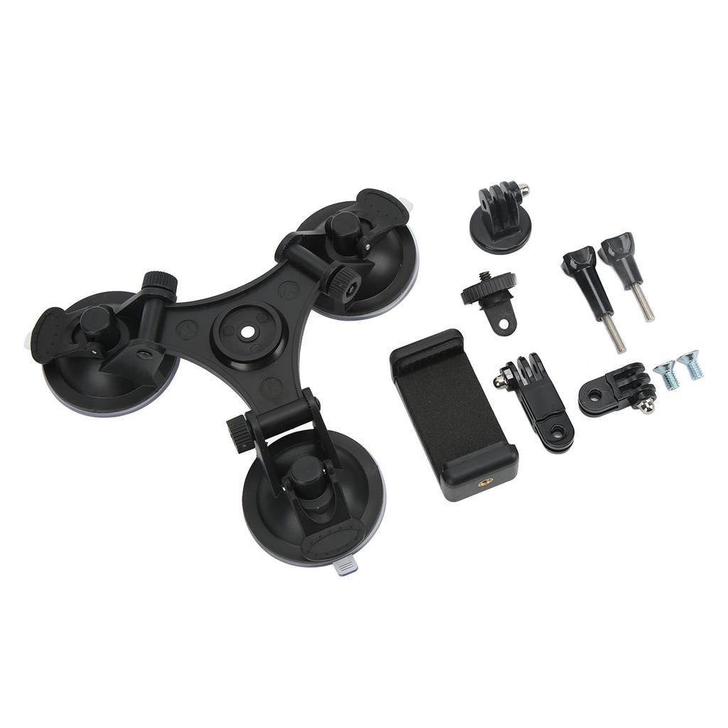Tripod Suction Cup Holder Strong Adsorption Car Triple Suction Cup Mount for Action Cameras Mobile Phones