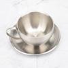 Stainless Steel Coffee Cup Set Heat Resistant Cup Saucer Set Exquisite Coffee Mug  Cafe Accessories