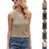 Модный женский вязаный жилет однотонной расцветки, повседневный топ