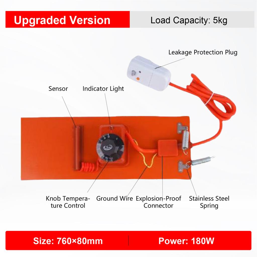 Silicone Gas Cylinder Heating Belt 220V for 5/13/15/50kg LPG Tank with Thermostat 30‑110°C Overheat Protection Flexible Design
