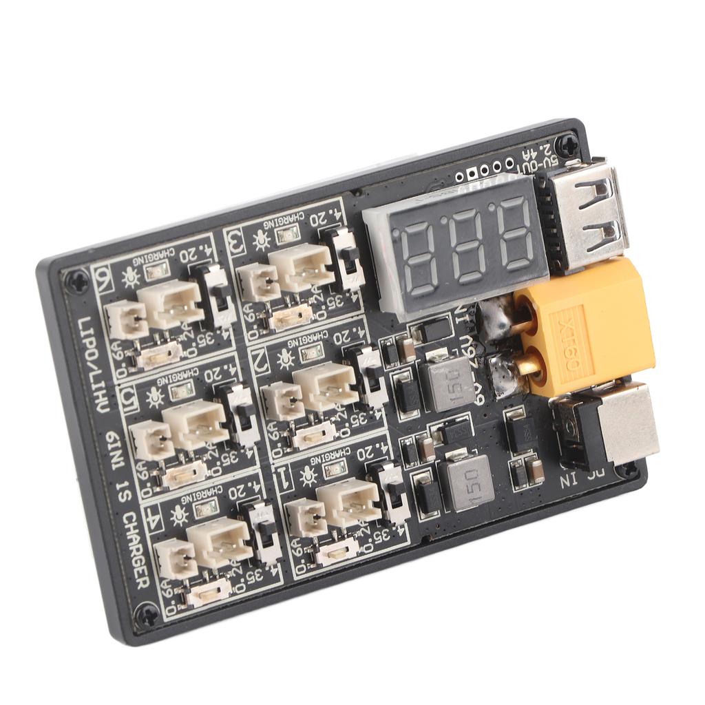 Зарядное устройство для аккумуляторов 1S LiPo 6 в 1, плата зарядки, RC-аксессуар с USB-интерфейсом