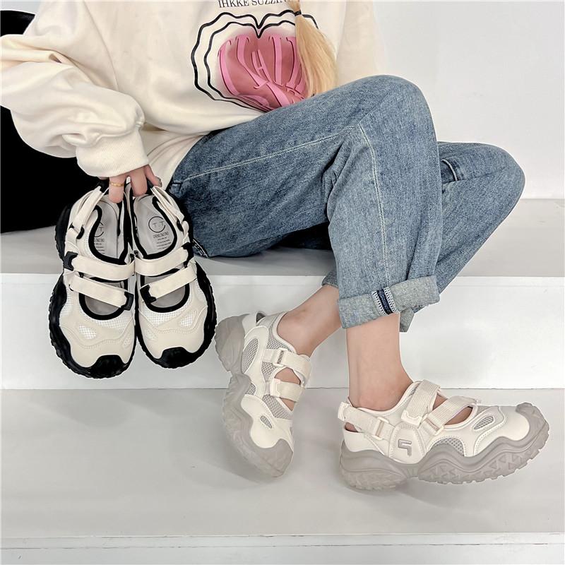 Модные сандалии на толстой подошве Baotou Hollow Outdoor Summer New Mesh кроссовки для бега на пляже спортивная обувь для бега повседневные кроссовки