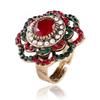 Bohemian Retro Open Ring with Hollow Flower Design