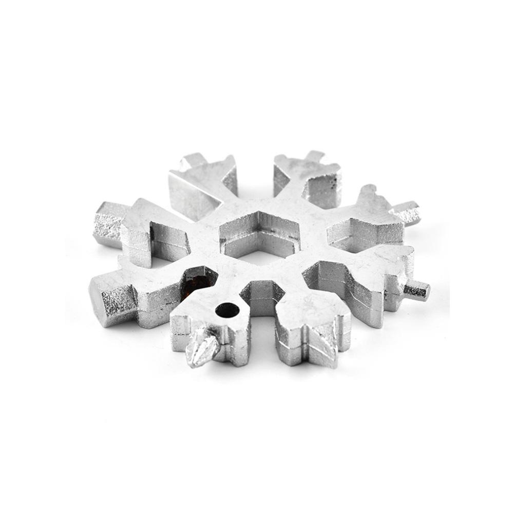 18 In 1 Stainless Steel Snowflake Multi tool Keychain Hand Outdoor Tools