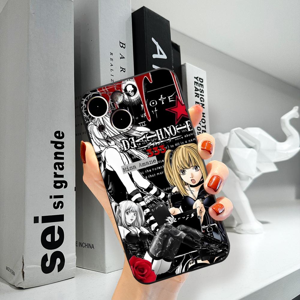 Чехол для телефона Clmj Death Note Миса ДЛЯ IPhone 15promax 14 11 12 Pro 15 16 Plus 13 Pro MAX XR XS Черные Мягкие Чехлы