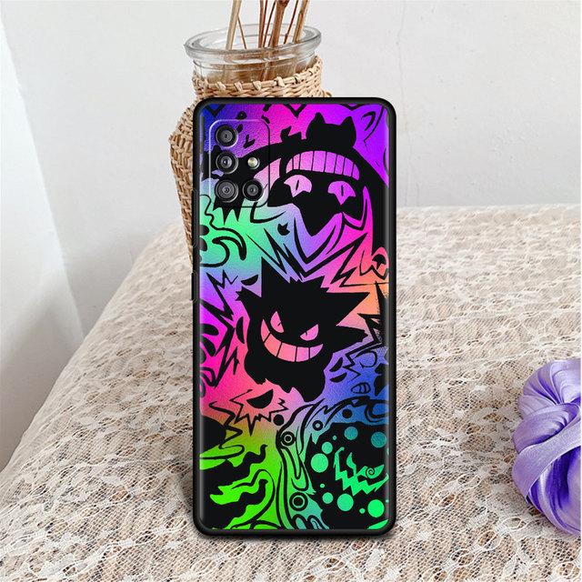 Чехол для телефона Samsung Galaxy A52 A32 A21s A12 A73 A13 A51 A71 A53 A41 A72 A50 A22 A11, черный мягкий чехол Pokemon Cool Gengar