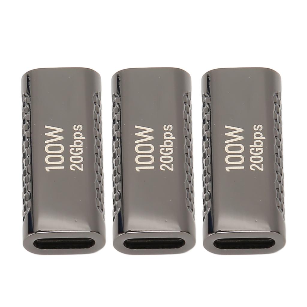 3 шт. USB C Female to Female адаптер с поддержкой передачи данных до 20 Гбит/с, подача питания 100 Вт, 8K 60 Гц