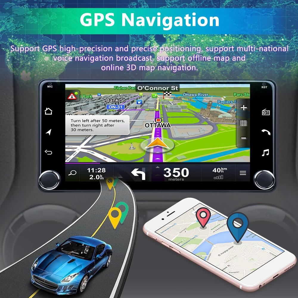 Автомагнитола 2 Din CarRadio 7 дюймов Carplay для Toyota Android Auto Mirror Link BT GPS WIFI Мультимедийный плеер Автомобильная стереосистема