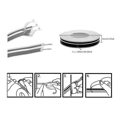 KEQKEV Red Pinstripe Tape Car Body Side Stripe Decal Waistline Sticker Automotive Pinstripe Tape