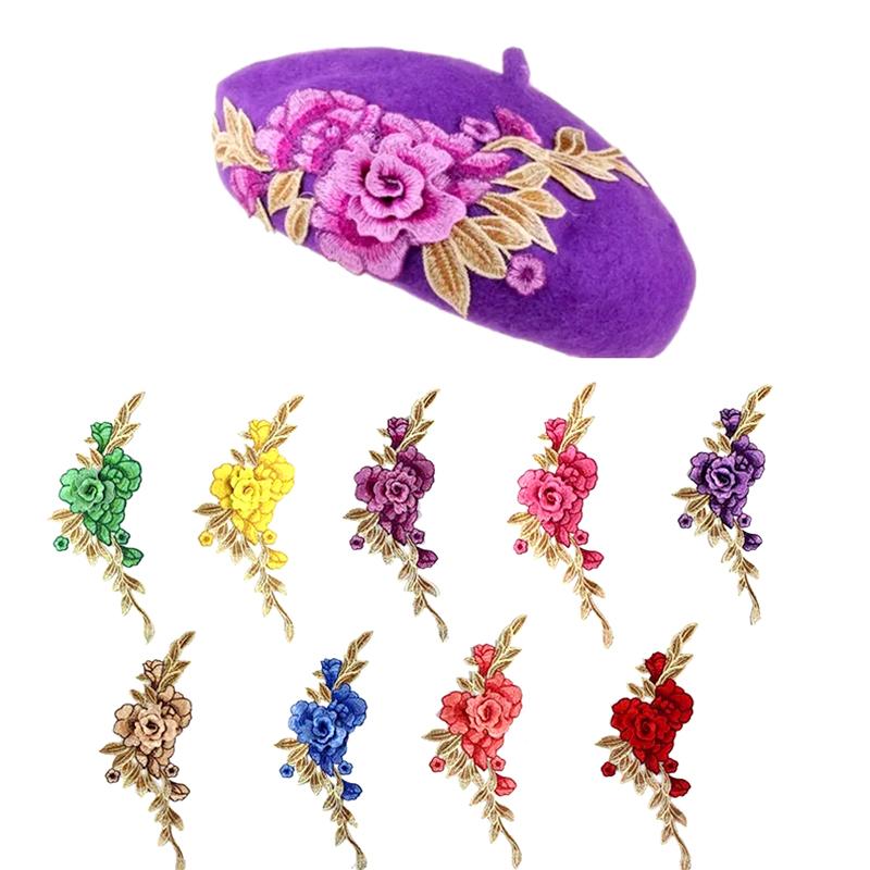 2 шт. 3D пион шитье своими руками кружевные нашивки модное платье вышитая ткань наклейка цветок аппликация чеонгсам нашивка