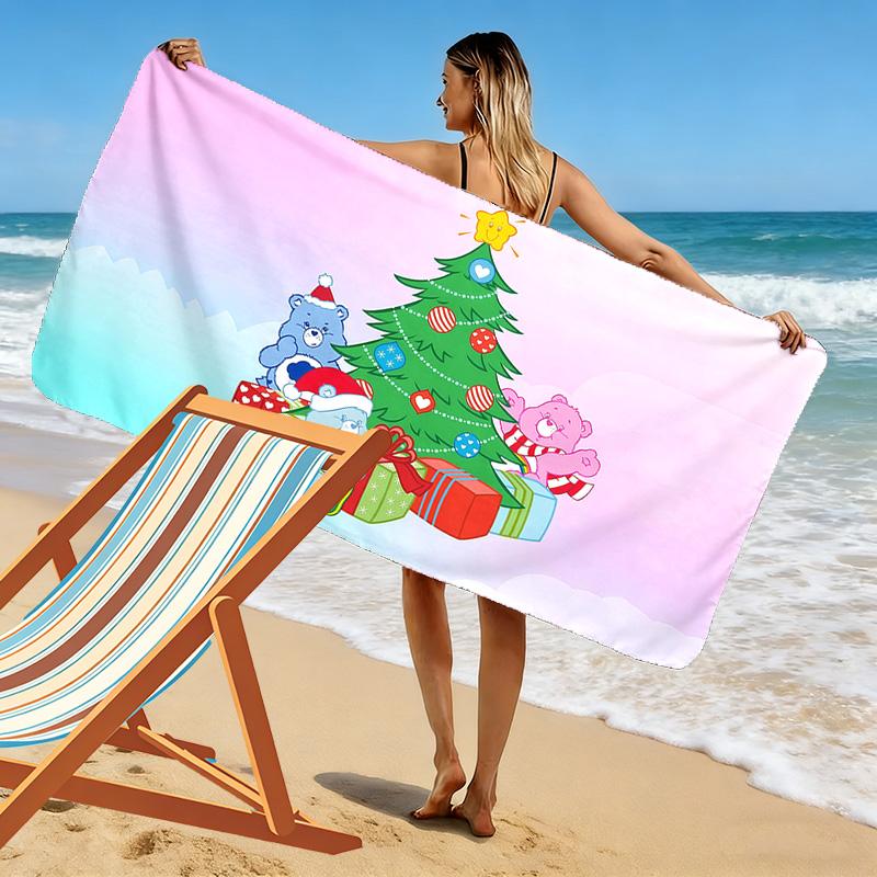 Care Bears Print Beach Towel, Large Soft Quick Dry Towel for Beach Camping Swimming