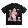 Cartoon Beautiful Girl T-shirt Y2k Top Women's Clothing Japanese Anime T-shirt Women's Aesthetic Clothing Harajuku Clothes