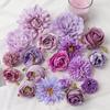 Purple Artificial Flowers Heads Silk Fake Flowers for Home Decor Party Wedding Decoration Garlamd DIY Craft Gifts Accessories