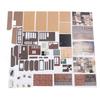 DIY Miniature Cafe House Kit Coffee Shop Tiny House Making Kit with LED Dark Brown Vintage Brick