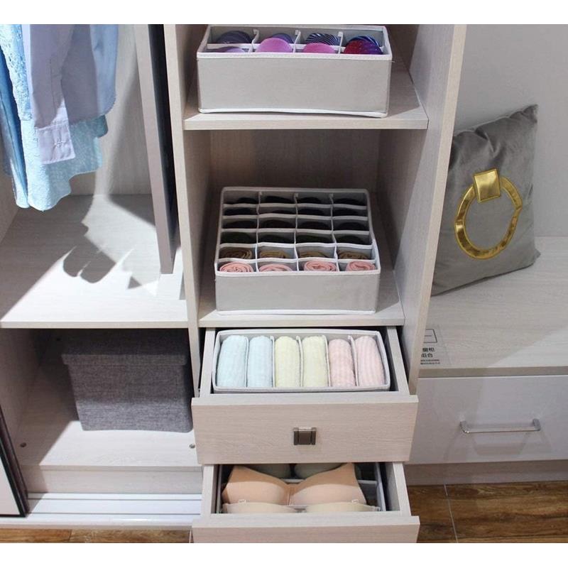 Closet Drawer Organizer for Underwear, Socks, Clothes, Set of 4