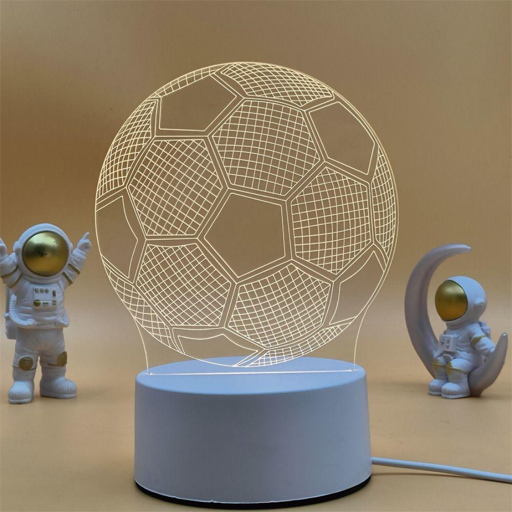 Светящийся светодиодный ночник, настольная лампа в виде футбольного мяча, подарки, 3D-лампа в виде футбольного мяча, для спортивного фаната