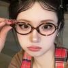1/2pcs Retro Oval Frame Anti-Blue Light Glasses Sweet Cool Girl Leopard Y2K Eye Glasses Vintage Simple Women Glasses Eyewear