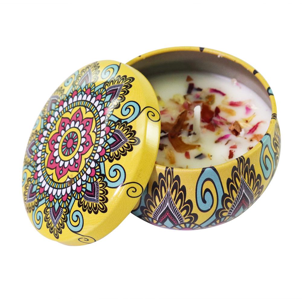 Six-Piece Soy Aromatherapy Candle Set - Long-Lasting Indoor Fragrance with Dried Flowers