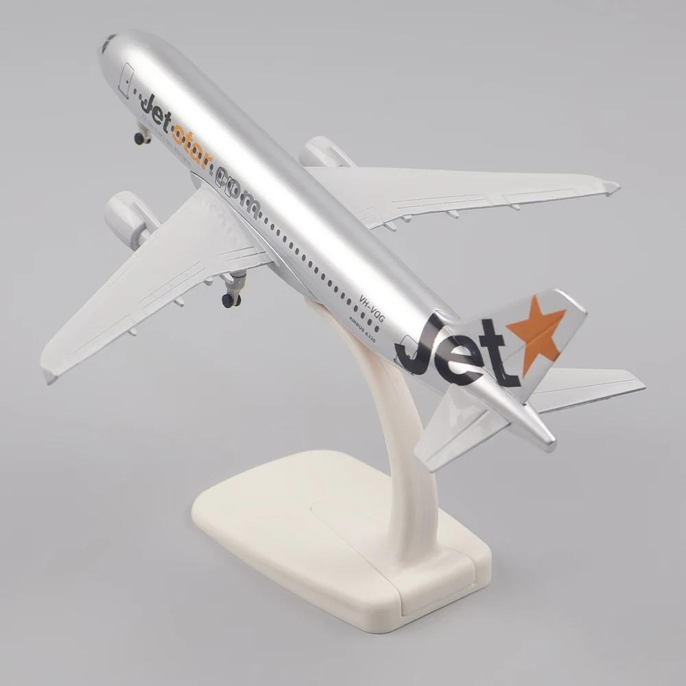 1/400 A320 Jetstar Airlines Model Planes 20CM Alloy Metal Airplanes Ornament Replica Aircraft Model with Stand