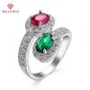 Luxury Vintage Full Cubic Zircon Band Women Ring Multicolored Geometric CZ Personality Female Party Ring Retro Jewelry