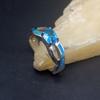Hermosa Sparkle Blue Opal Sunny Topaz Genuine 925 Silver Band Ring Wedding Engagement Gifts for Women Size 7#  20214272