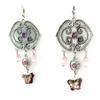 [R3346] - Silver Purple 'Altai' Earrings - 80x35 Mm