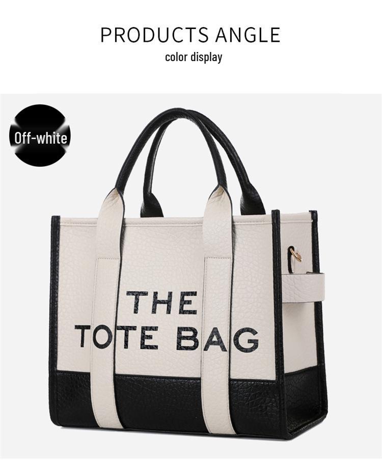 Two-Tone European & American Fashion Shoulder and Crossbody Large Tote Bag