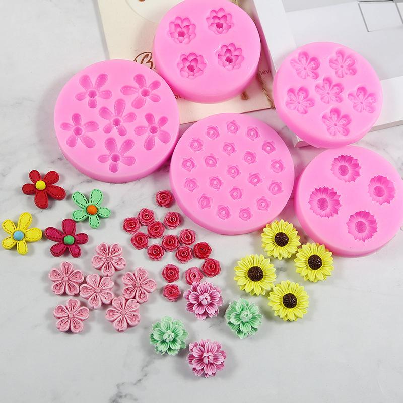 Многофункциональная цветочная коллекция силиконовая форма для торта своими руками, украшенная жидкой помадкой, шоколадом, декоративная кухонная форма для выпечки