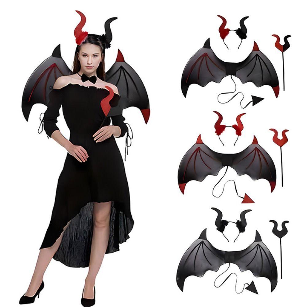 Devil Halloween Costume Cosplay Props Cosplay Halloween Wand Fashion Demon Horn Hair Band  Adults