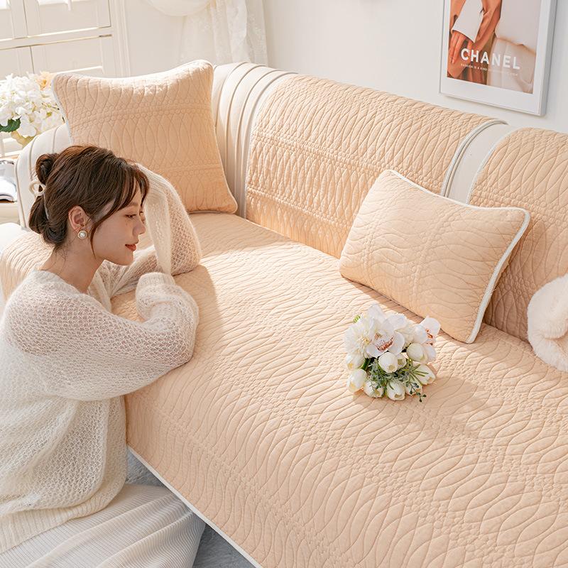 Cotton Sofa Cushion Universal In All Seasons New Non-Slip Fabric Simple Modern High-End Living Room Backrest Towel Cover Cloth