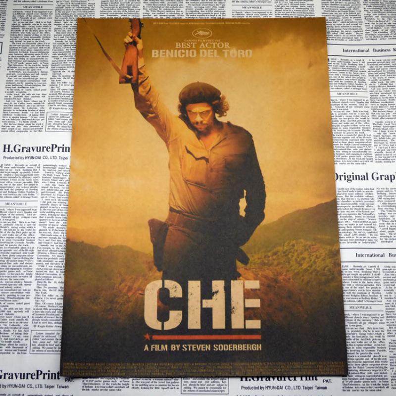 Красный Революционный Ретро-постер Че Гевары - Вдохновляющий Холст на Крафт-бумаге для Декора Бара Кафе