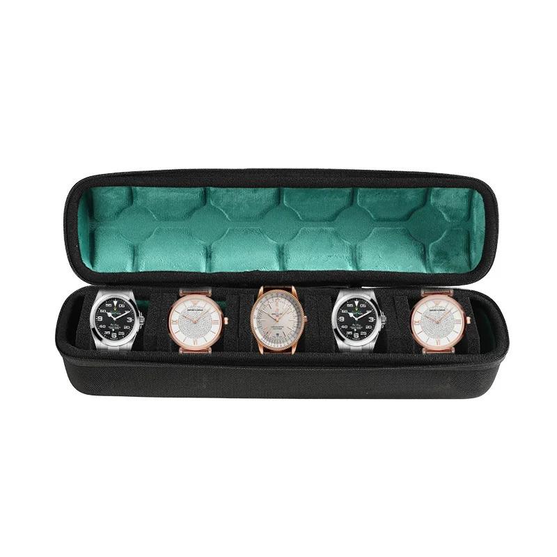 Дорожный чехол для часов на 1/2/3/5/6/10 слотов, Жесткий ролл для часов, Дорожный органайзер для часов с подушкой по форме, Красная подкладка из микрофибры