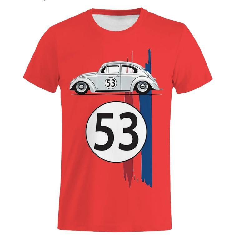 Мужская футболка с коротким рукавом, футболка с 3D-принтом Beetle 53, Herbie Rally Racing
