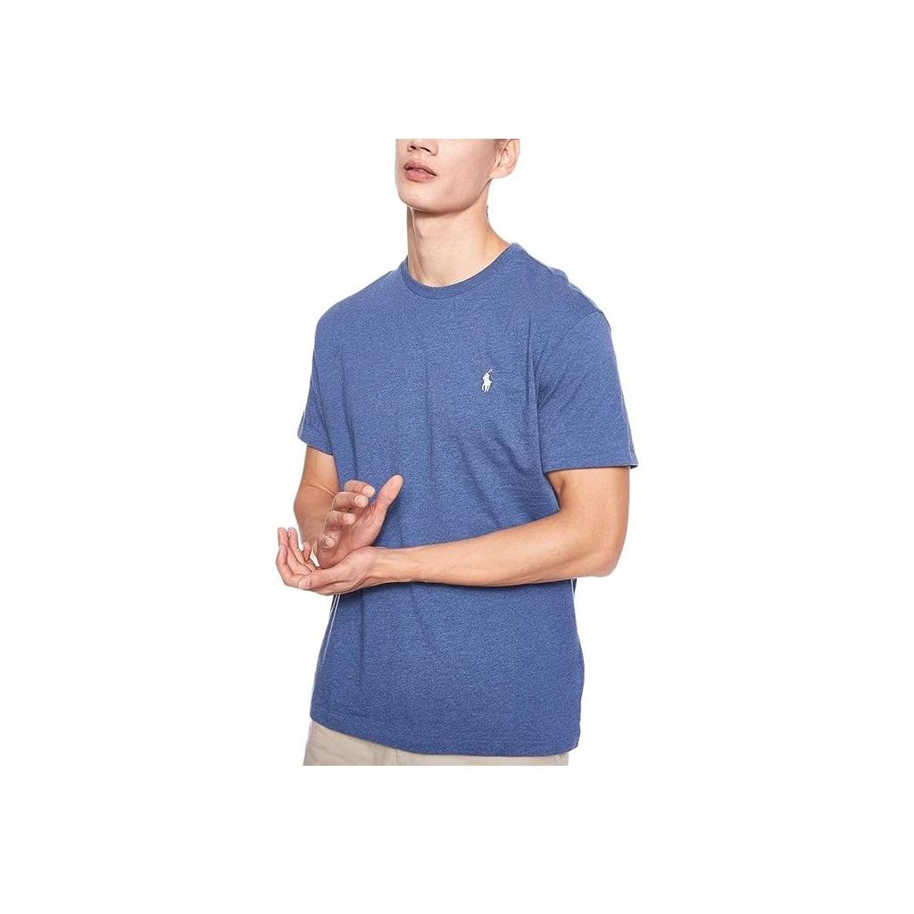 Футболка прямого кроя с коротким рукавом и вышитым логотипом Polo Ralph Lauren, мужские топы, синий цвет 710707087-007