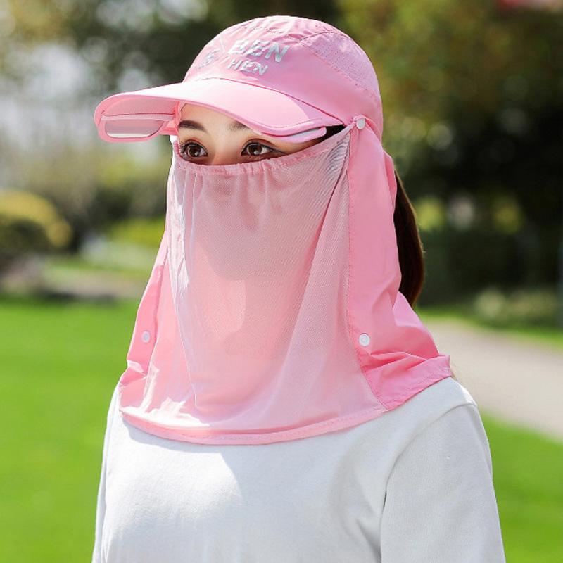 1 шт. солнцезащитная шляпа с защитой от ультрафиолета, спортивные шапки, быстросохнущая защитная маска для лица, полностью покрывающая солнцезащитную кепку для вождения, летняя мода