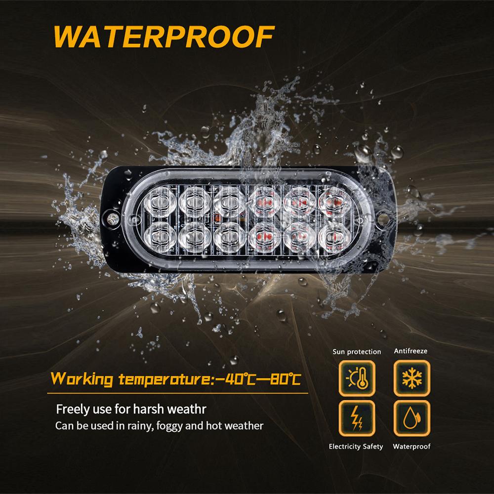 Car Warning Light Car Lights Assembly Car Truck Emergency Side Lamp 12 LED Car-styling Signal Lamp LED Warning Light