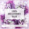 100% Mulberry Silk Scarf 108x108cm Purple Lily Floral Print Square Headscarf Women Luxury Neck Shawl Bandana Foulard