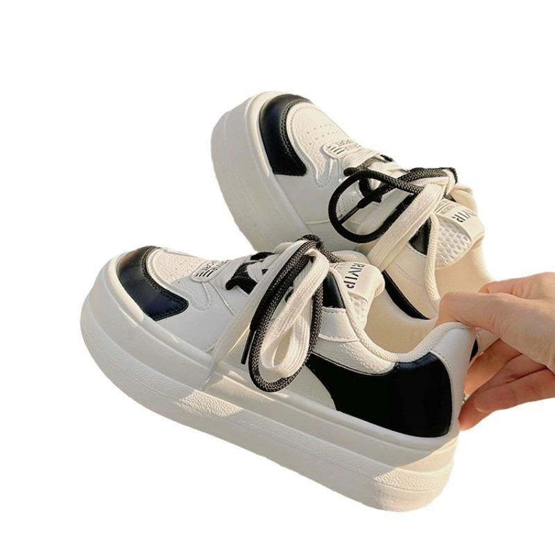 Thick-soled Round Head Big Head Shoes Women's Spring New Niche Versatile Flow Casual Little White Shoes