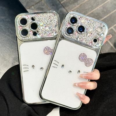 Роскошный прозрачный чехол KT с алмазным покрытием для iPhone 17 Pro Max 16 Pro 15 Pro 14 Pro 13 Pro Max, ударопрочная задняя крышка с покрытием