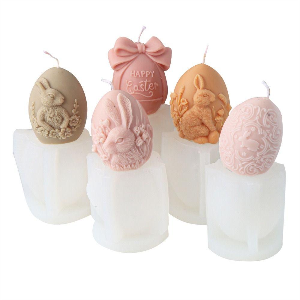 Ароматерапевтическое яйцо силиконовые формы для свечей DIY 3D форма бант кролик силиконовая форма для пасхальной вечеринки