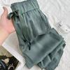 Женские брюки Ice Silk Wide Leg, летние тонкие повседневные брюки, прямые брюки с высокой талией