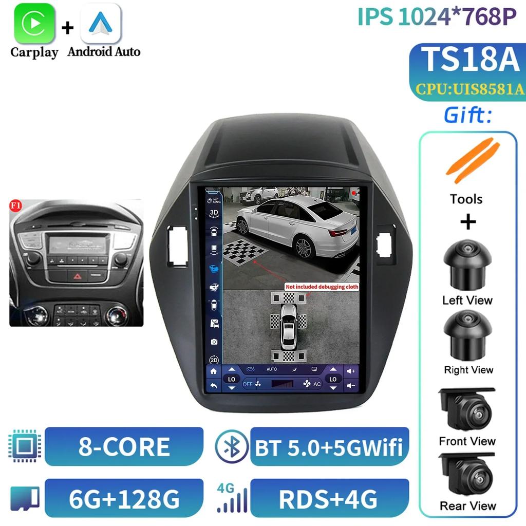 9,7" для Hyundai Tucson IX35 2009-2015 Автомобильный Радио Мультимедиа Навигация Беспроводной CarPlay 4G GPS Центральный Android Мультимедиа Экран