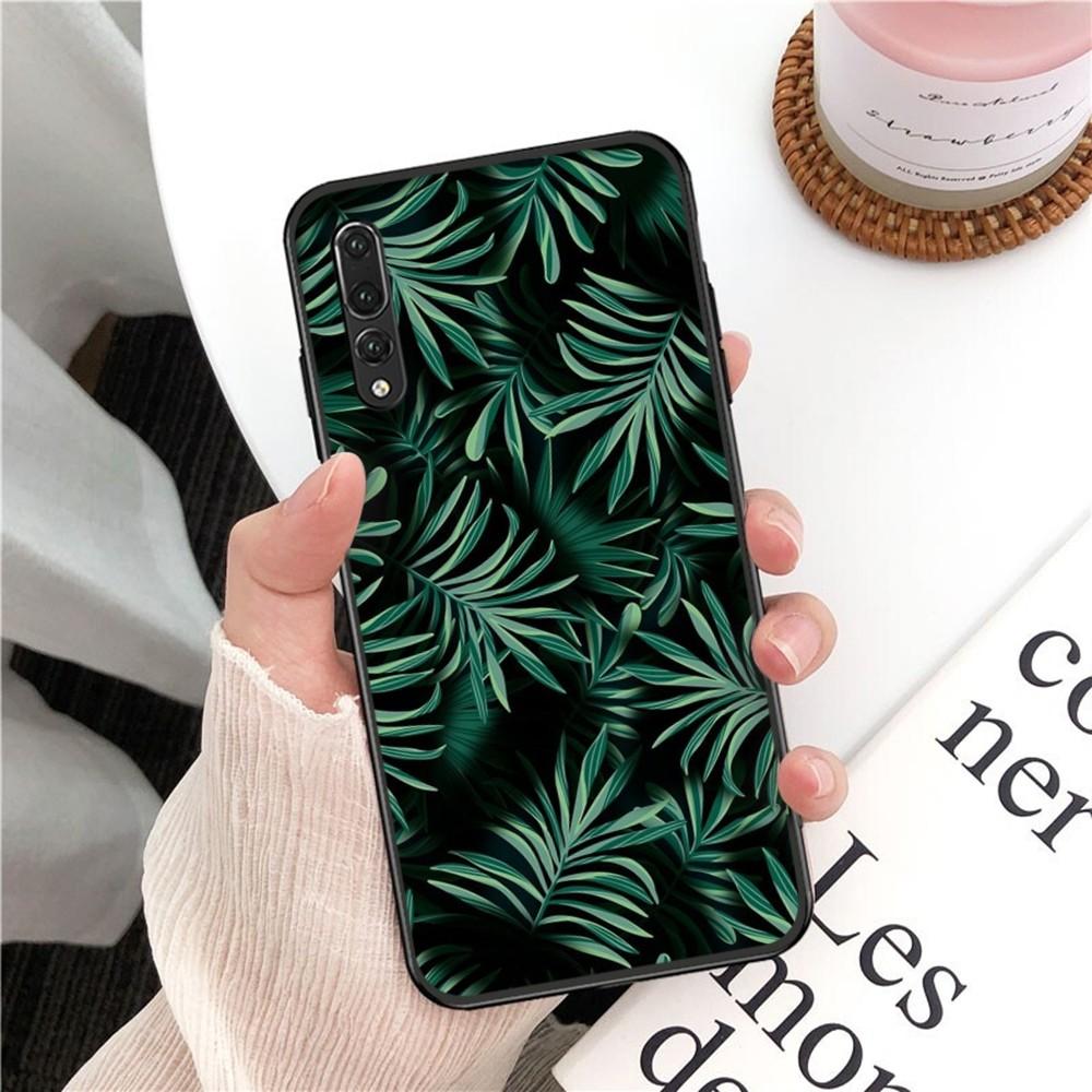 Monstera Green Leaves Phone Case For Huawei P 8 9 10 20 30 40 50 Pro Lite Psmart Honor 10 Lite 70 Mate 20lite