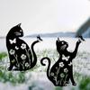 Cat Metal Garden Stake Personalized Weatherproof Cat Silhouette Yard Stake Outdoor Decor Ground Insert for Yard Patio Garden Lawn