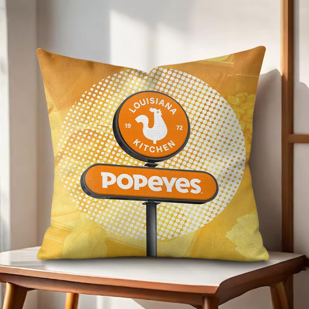 Fried Chicken PPopeyeS Cushion Cover Natural Linen Organic Fabric DoubleSided Printing Couch Pillow Covers Home Decor