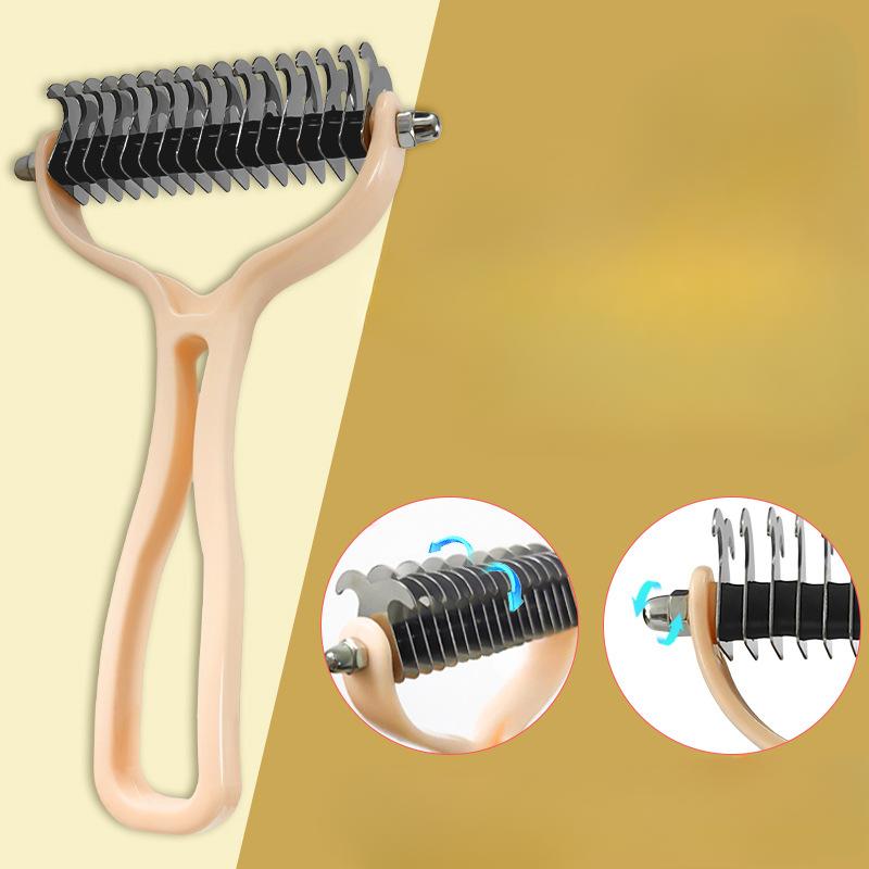 Щетка для удаления шерсти домашних животных, триммер для шерсти собак, инструмент для груминга домашних животных для спутанной длинной шерсти, вьющейся шерсти, щетка для линьки кошек